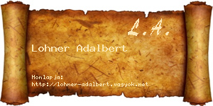 Lohner Adalbert névjegykártya